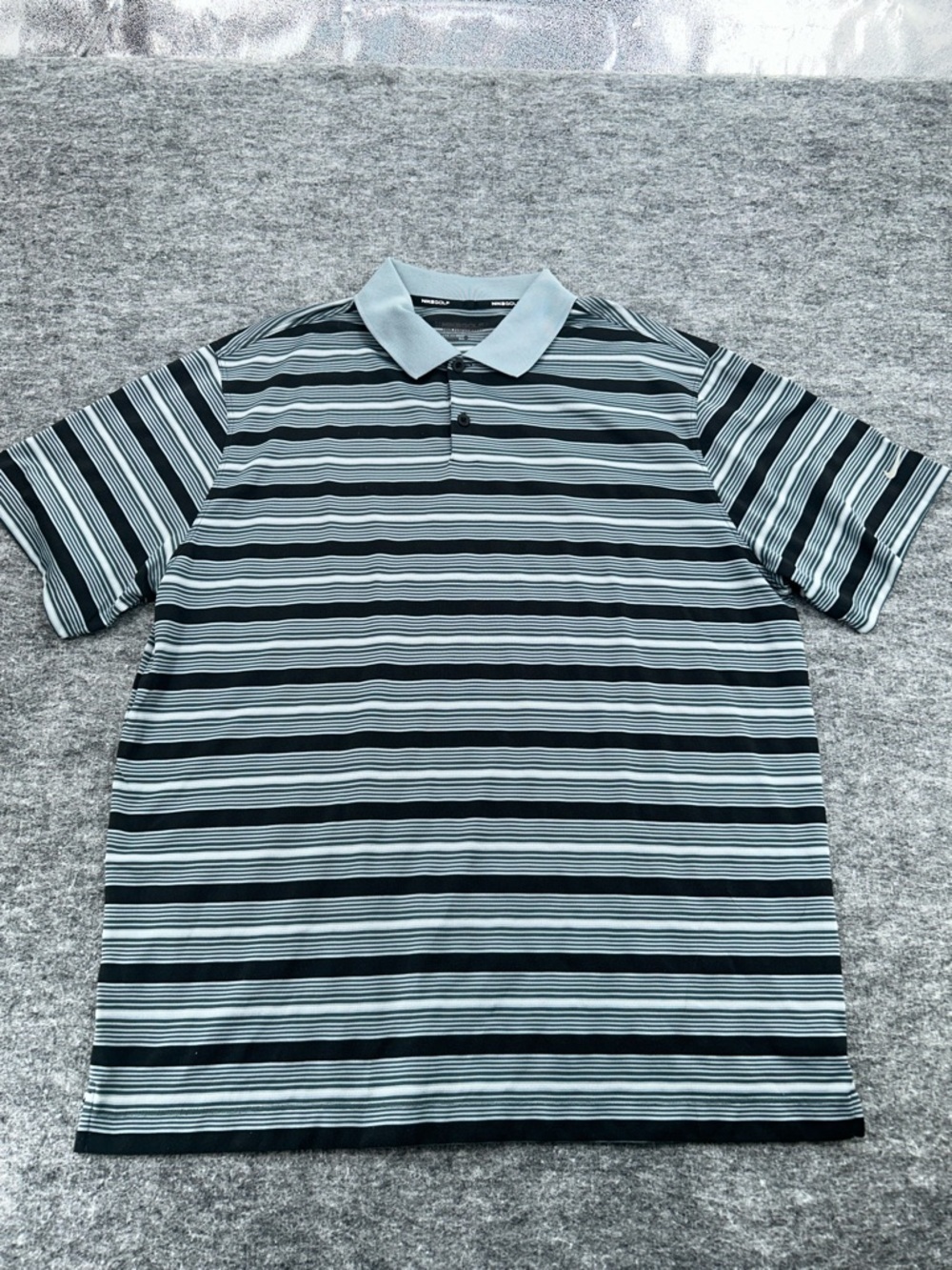 Nike Golf Men’s Tour Performance Dri-FIT Polo Shirt Black Gray Striped XL